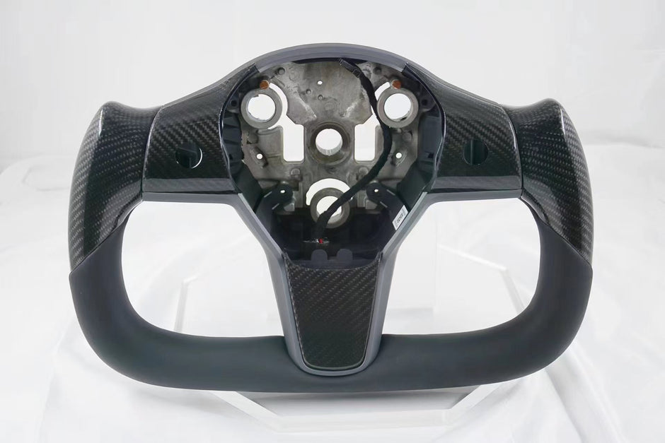 ApexTeslas Tesla Model Y Carbon Fiber Yoke Steering Wheel | Premium Performance Steering Wheel Upgrade