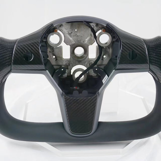 ApexTeslas Tesla Model Y Carbon Fiber Yoke Steering Wheel | Premium Performance Steering Wheel Upgrade