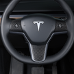 Tesla Model Y 3 2019-2023 Real Carbon Fiber Steering Wheel Sticker Trim