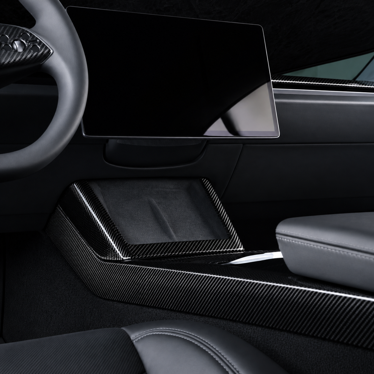 ApexTesla Tesla Model 3 Highland & Model Y Juniper Center Console Side Trim – Real Carbon Fiber