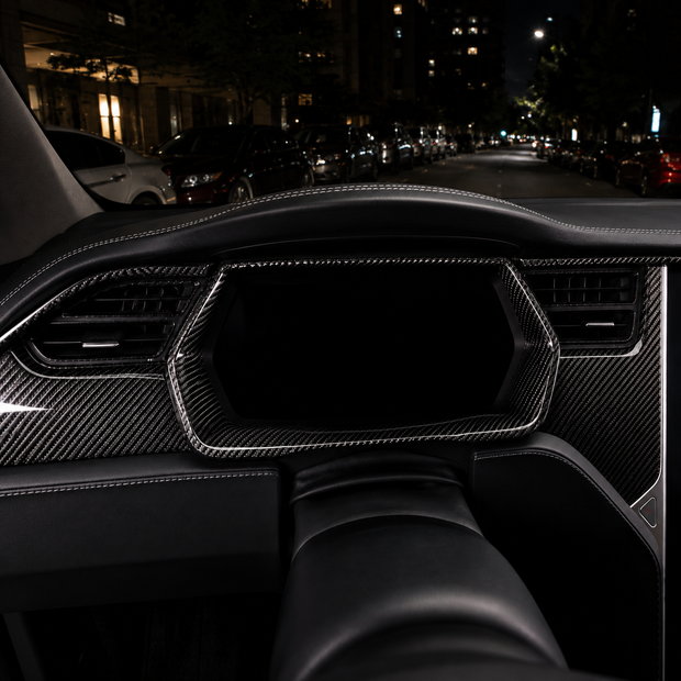 ApexTesla Tesla Model S X 2014-2020 Dashboard Trim Set – Real Carbon Fiber