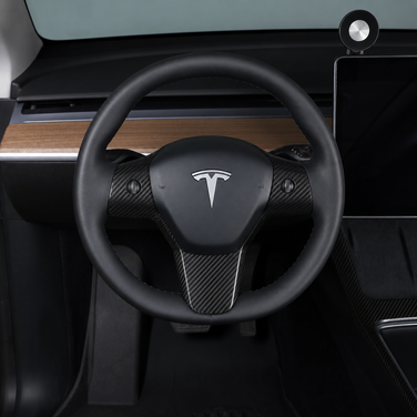 ApexTesla Tesla Model 3 Y 2019-2023 Full Steering Wheel Trim – Real Carbon Fiber