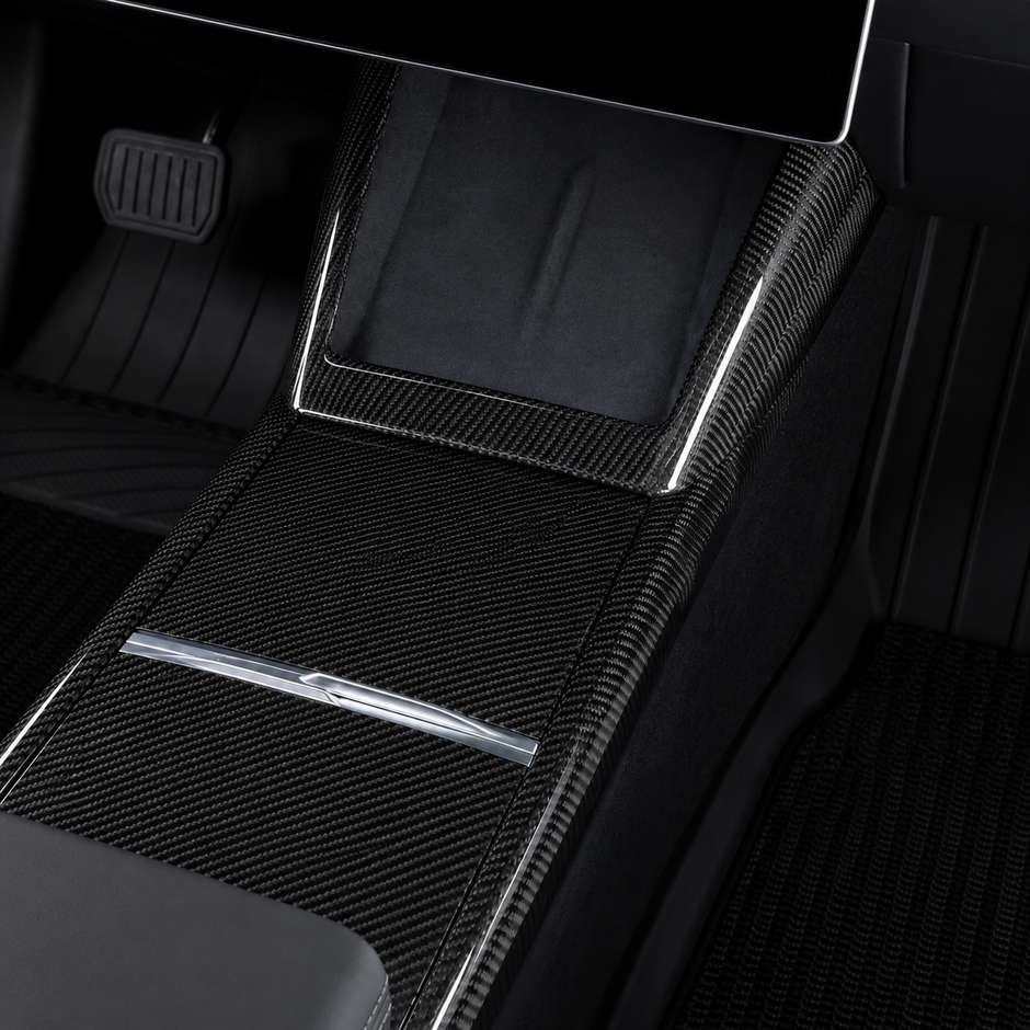 ApexTesla Tesla Model 3 Highland & Model Y Juniper Center Console Side Frame Trim – Real Carbon Fiber