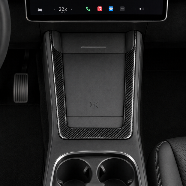 ApexTesla Tesla Model 3 Highland & Model Y Juniper Wireless Charging Frame Trim – Real Carbon Fiber