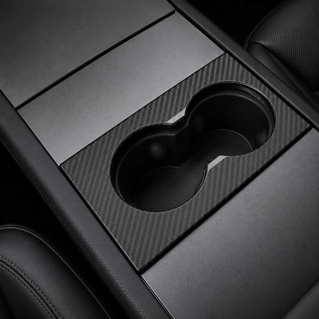 ApexTesla Tesla Model 3 Highland Front Cup Holder Cover Trim – Real Carbon Fiber
