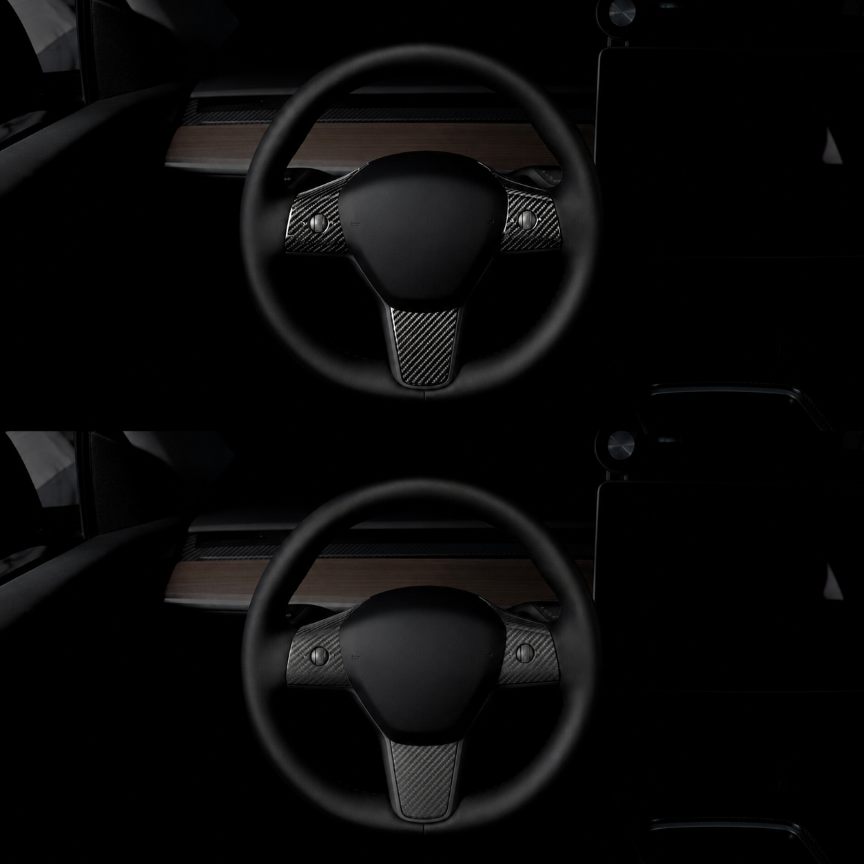 ApexTesla Tesla Model 3 Y 2019-2023 Steering Wheel Cover Trim – Real Carbon Fiber