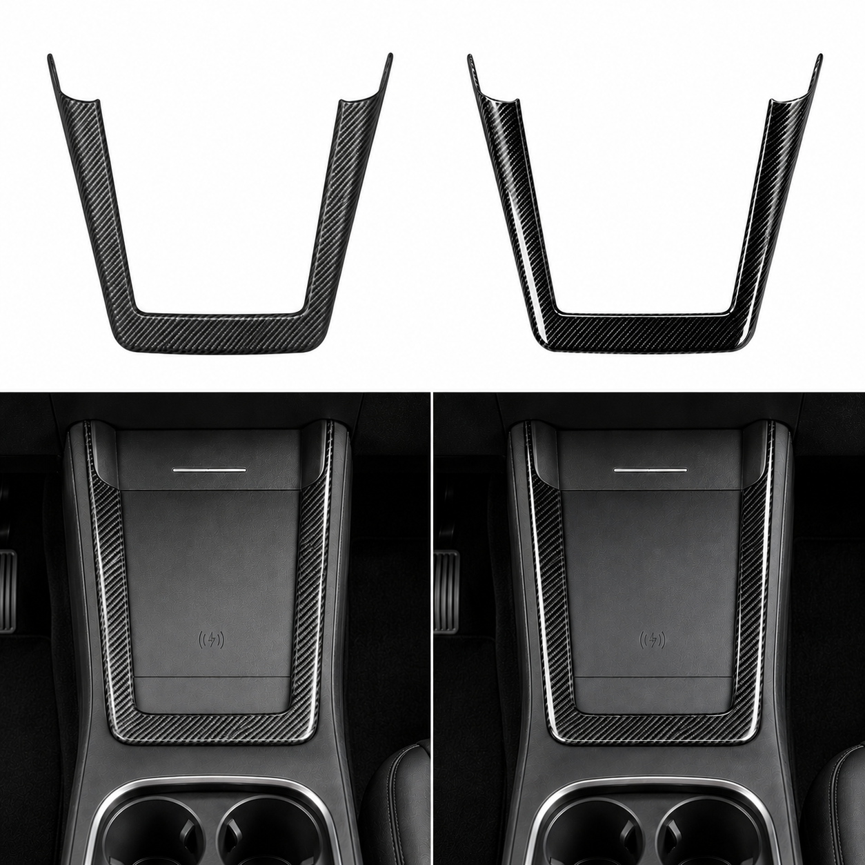 ApexTesla Tesla Model 3 Highland & Model Y Juniper Wireless Charging Frame Trim – Real Carbon Fiber