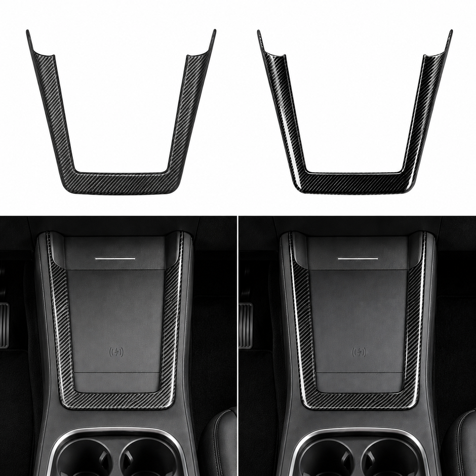 ApexTesla Tesla Model 3 Highland & Model Y Juniper Wireless Charging Frame Trim – Real Carbon Fiber
