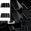 ApexTesla Tesla Model 3 Y Highland Center Console Panel Cover Trim Set – Real Carbon Fiber