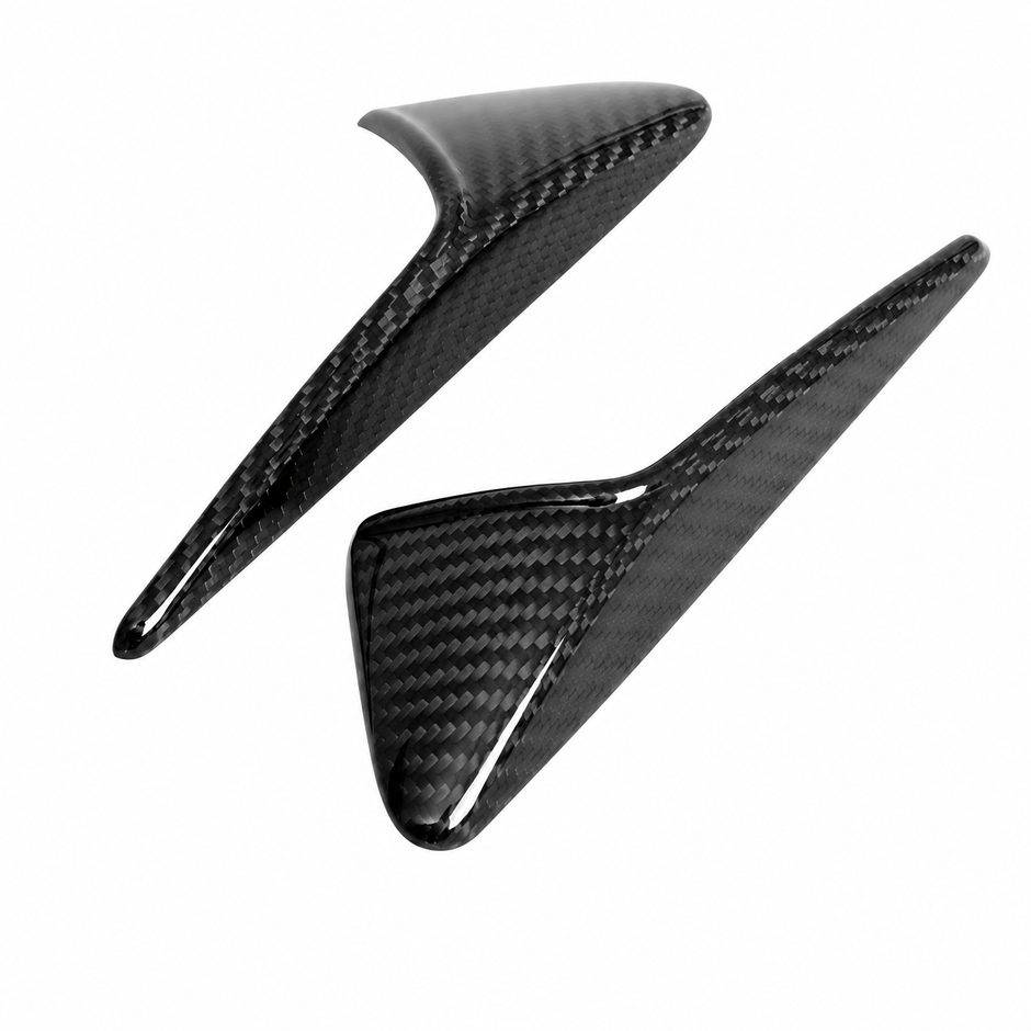 Tesla HW3.0 camera cover trim in glossy real carbon fiber finish