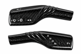 Carbon fiber textured shift paddle overlay for Tesla Model Y 2019-2023