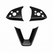 Glossy carbon fiber steering wheel trim for Tesla Model 3 Highland interior