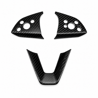 Glossy carbon fiber steering wheel trim for Tesla Model 3 Highland interior