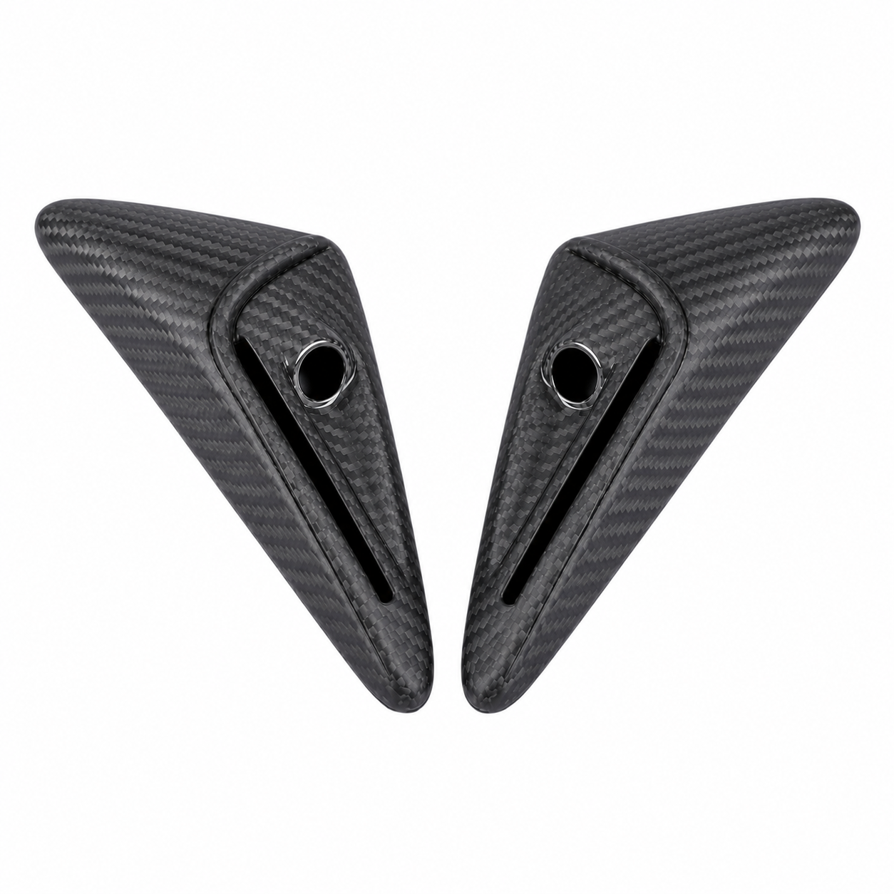 Full camera overlay trim in glossy real carbon fiber for Tesla interior