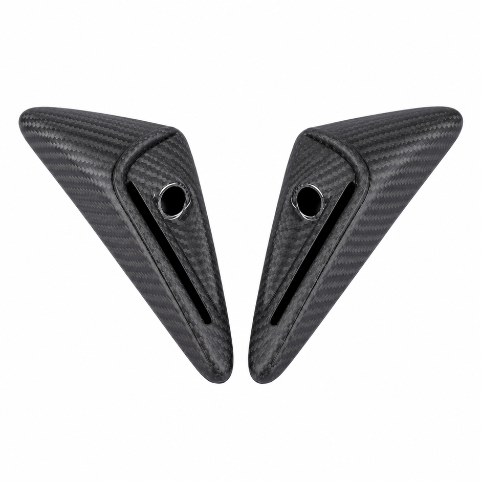 Full camera overlay trim in glossy real carbon fiber for Tesla interior