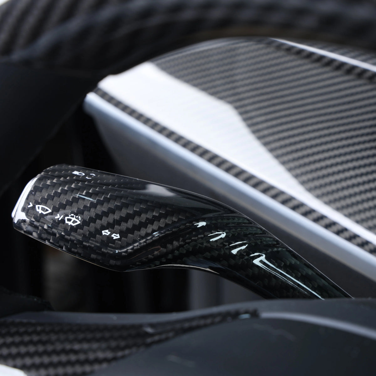 ApexTesla Tesla Model 3 Y 2019-2023 Shift Paddle Trim Textured Style – Real Carbon Fiber