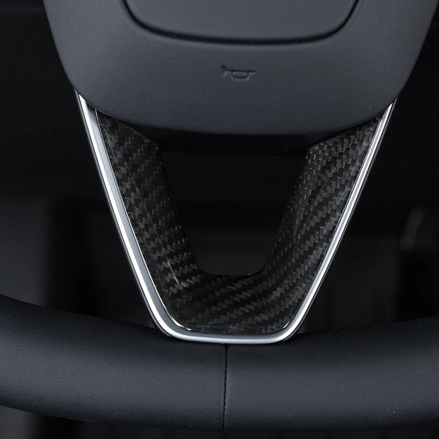 Tesla Model 3 Highland 2024-2025 Steering Wheel Sticker Trim Dry Carbon Fiber