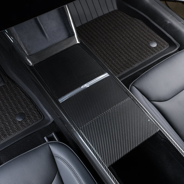 ApexTesla Tesla Model 3 Y Highland Center Console Panel Cover Trim Set – Real Carbon Fiber
