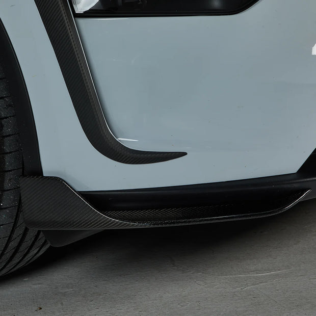 2025 Tesla Model Y Juniper Front Bumper Spoiler Side Splitter Lip Carbon Fiber