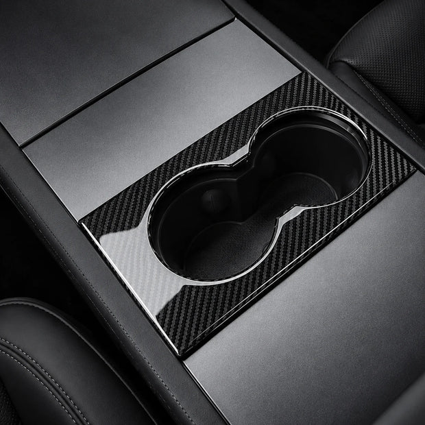 ApexTesla Tesla Model 3 Highland Front Cup Holder Cover Trim – Real Carbon Fiber