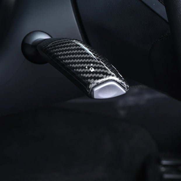 Tesla Model Y 3 2019-2023 Turn Signal Wiper Gear Lever Cover Real Carbon Fiber