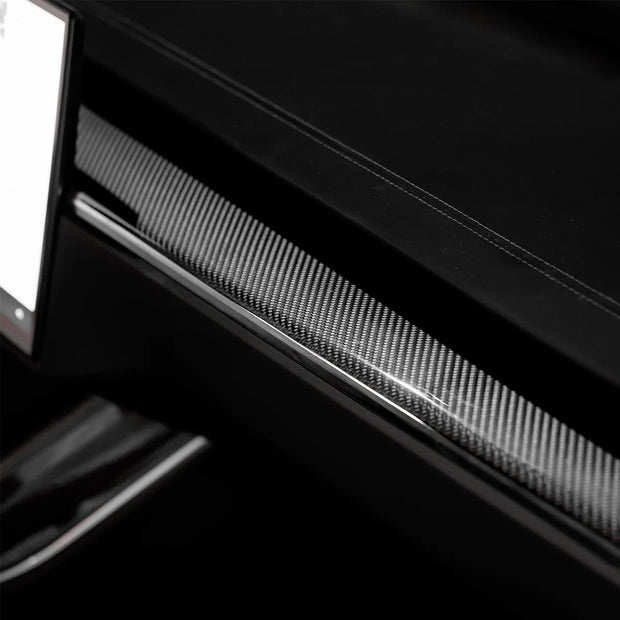2022 Tesla Model S X Dashboard Panel Cover Trim Real Carbon Fiber