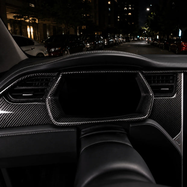 ApexTesla Tesla Model S X 2014-2020 Dashboard Trim Set – Real Carbon Fiber