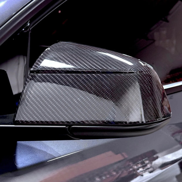Tesla Model Y 3 2021-2023 Real Carbon Fiber Rear Side View Mirror Covers