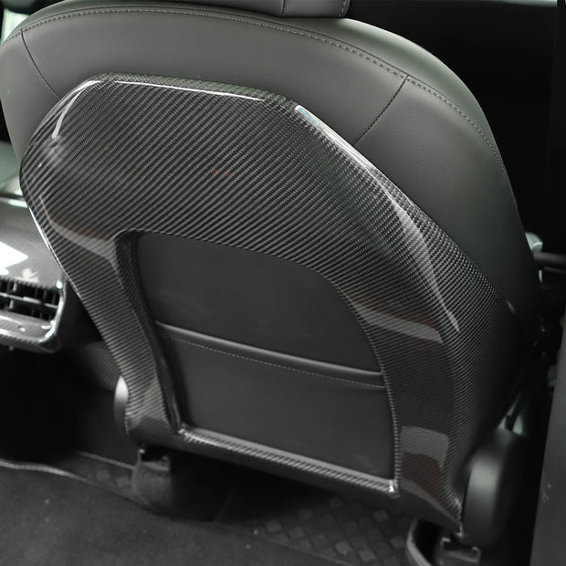2021-2023 Tesla Model Y 3 Driver Seat Back Cover Paste Style Real Carbon Fiber