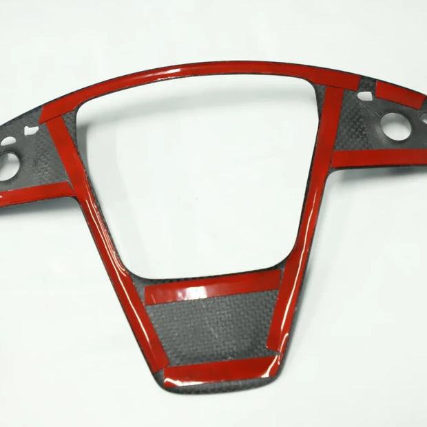 ApexTeslas 2021-2024 Tesla Model X Interior Steering Wheel Sticker Trim Real Carbon Fiber