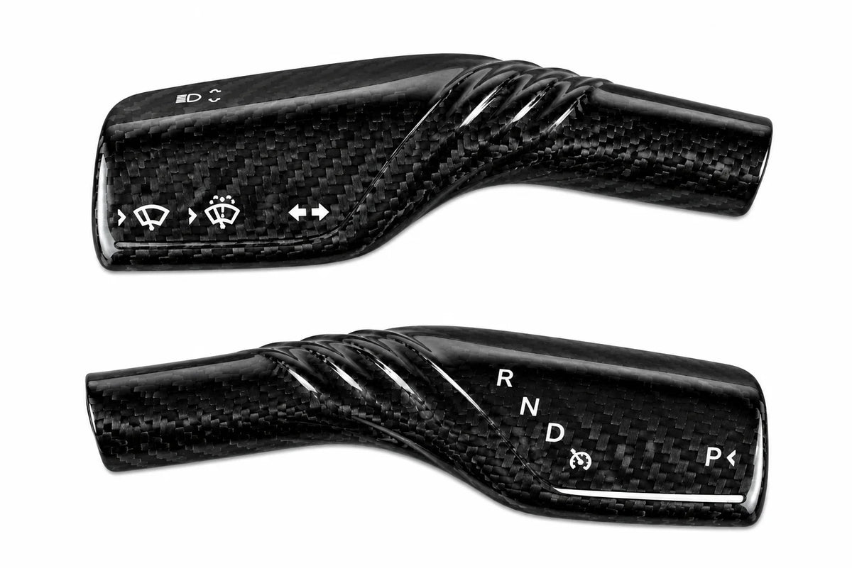 ApexTesla Tesla Model 3 Y 2019-2023 Shift Paddle Trim Textured Style – Real Carbon Fiber