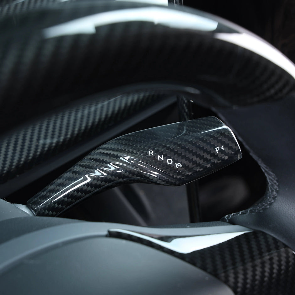 ApexTesla Tesla Model 3 Y 2019-2023 Shift Paddle Trim Textured Style – Real Carbon Fiber