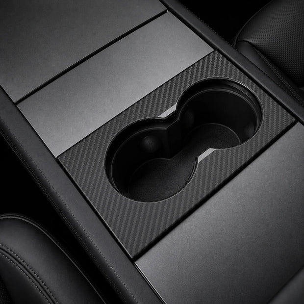 ApexTesla Tesla Model 3 Highland Front Cup Holder Cover Trim – Real Carbon Fiber