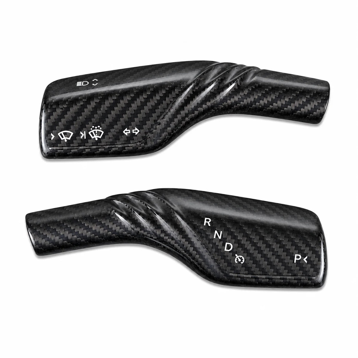 ApexTesla Tesla Model 3 Y 2019-2023 Shift Paddle Trim Textured Style – Real Carbon Fiber