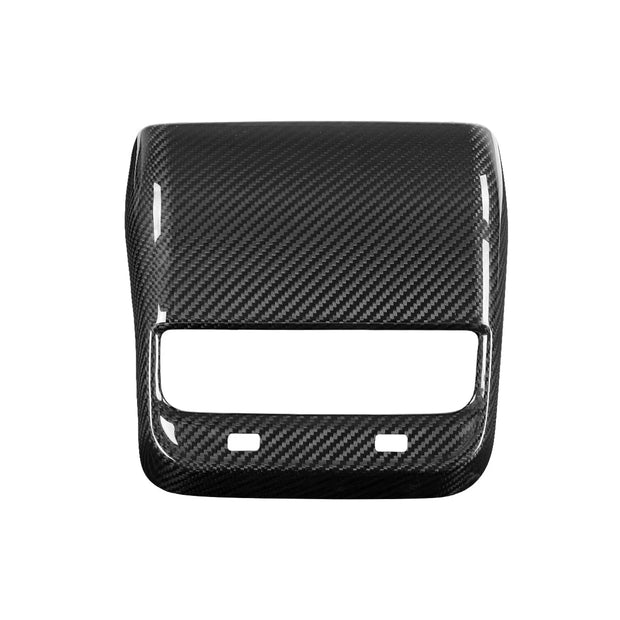 Tesla Model Y 3 2021-2023 Central Armrest Rear Air Outlet Cover Real Carbon Fiber