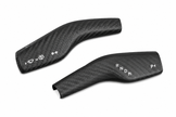 Minimal carbon fiber paddle overlay trim for Tesla interior styling upgrade