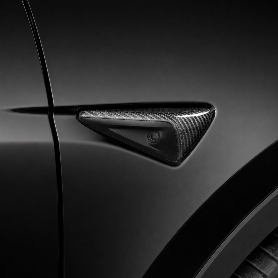 Real carbon fiber camera cover trim for Tesla Model 3 and Model Y