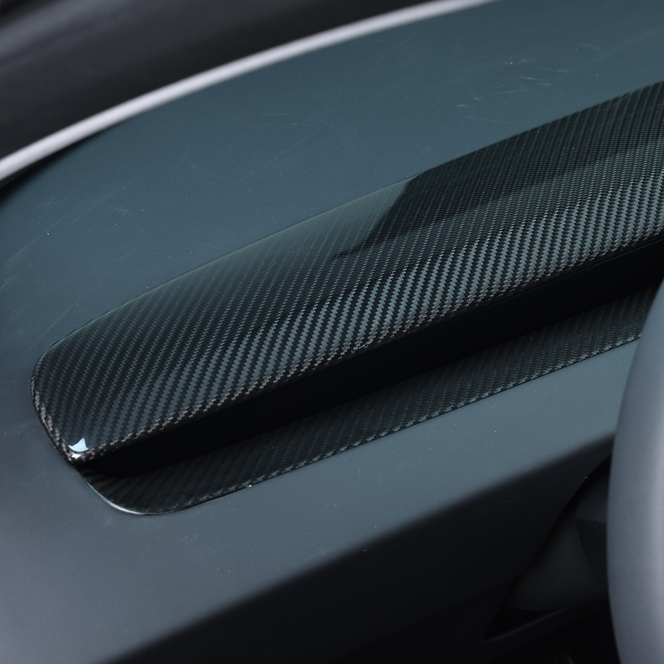 Real carbon fiber dashboard cover replacement for Tesla Model Y 2026 interior