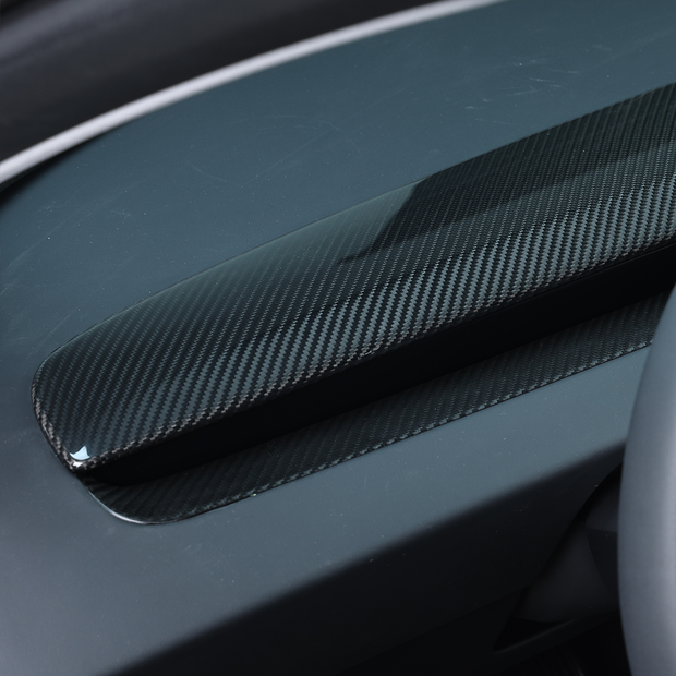 Real carbon fiber dashboard cover replacement for Tesla Model Y 2026 interior