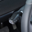 Tesla Model Y shift paddle cover in premium real carbon fiber finish