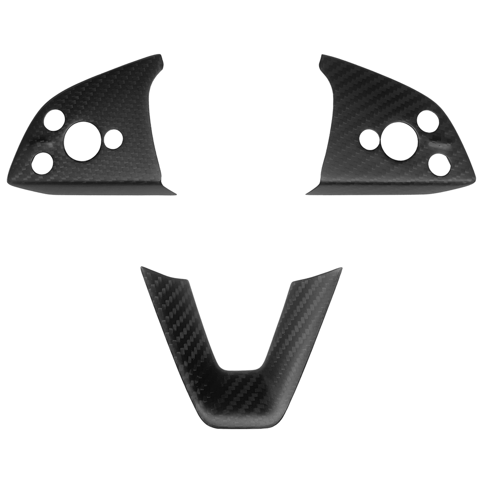 Tesla Model Y Standard Premium 2026 Interior Steering Wheel Sticker Trim Real Carbon Fiber