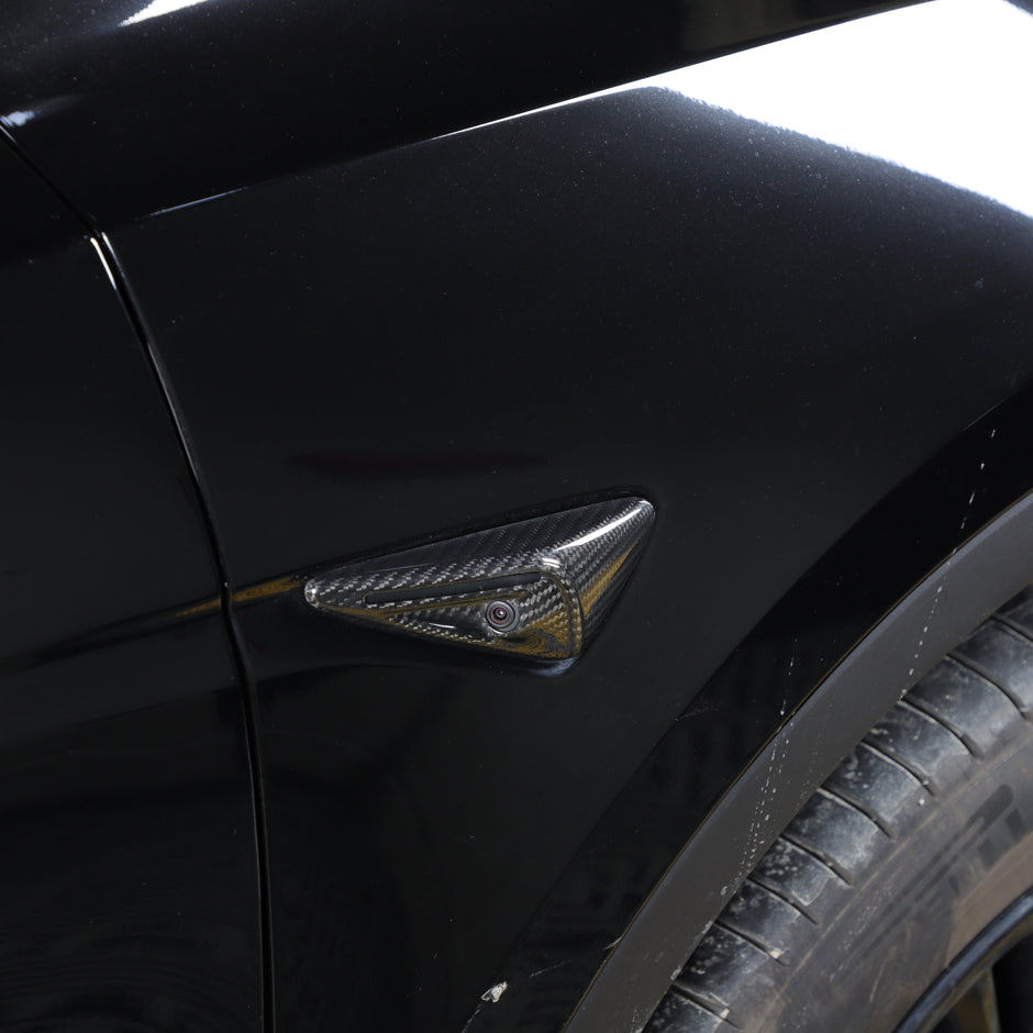 Real carbon fiber camera panel cover for Tesla Model Y 2021-2023