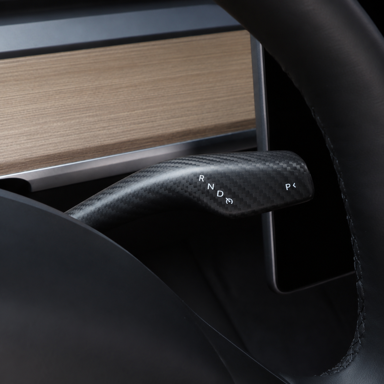 Real carbon fiber steering shift trim for Tesla Model 3 and Model Y