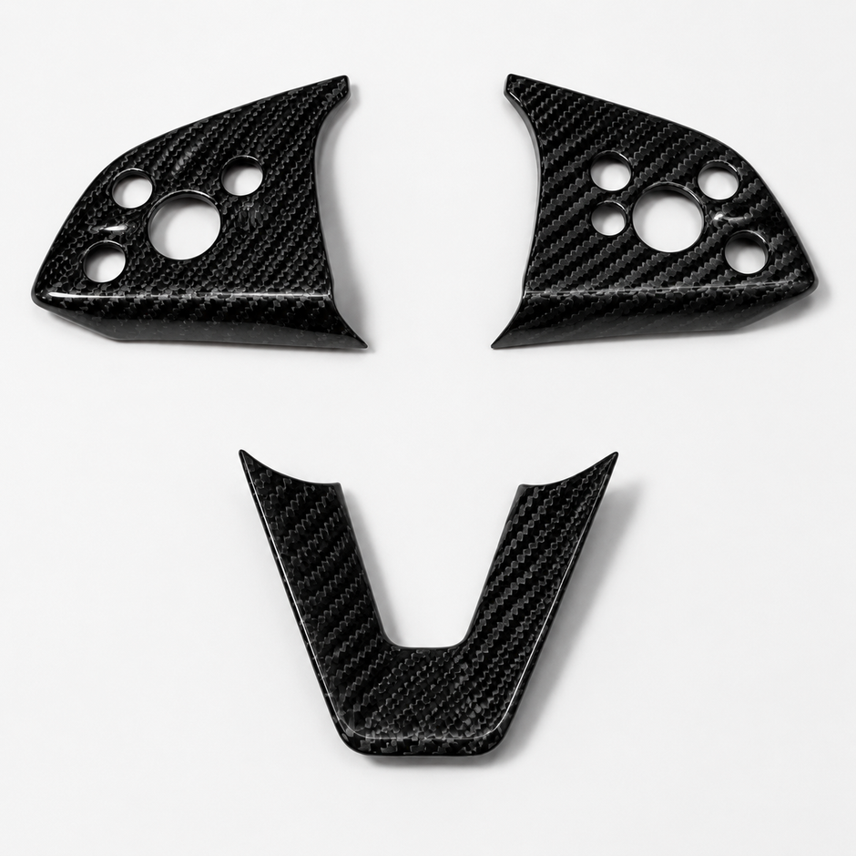 Premium real carbon fiber steering wheel trim for Tesla Model 3 Highland