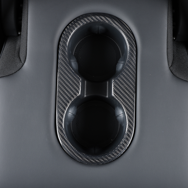 ApexTeslas Tesla Model Y Juniper 2025 Rear Seat Cup holder Panel Cover Dry Carbon Fiber Interior